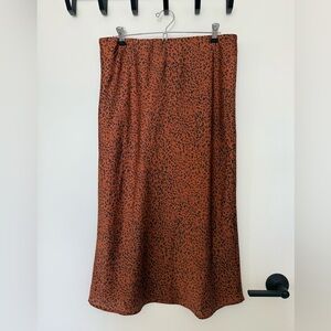 Leopard Print Midi Skirt Size L